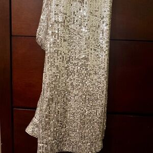 LOFT Silver Sequin Trousers